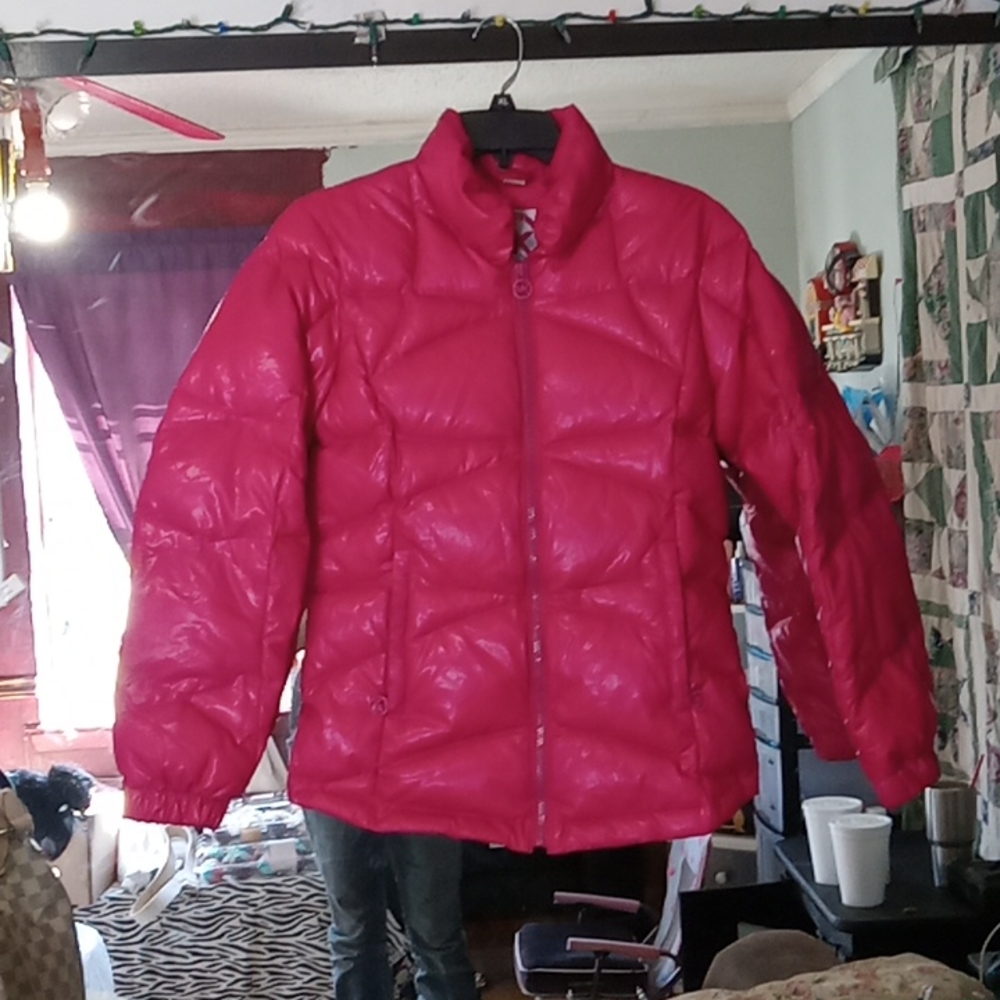 Michael Kors pink  feather coat